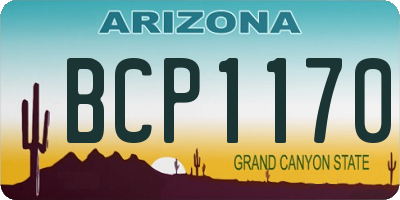 AZ license plate BCP1170