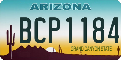 AZ license plate BCP1184