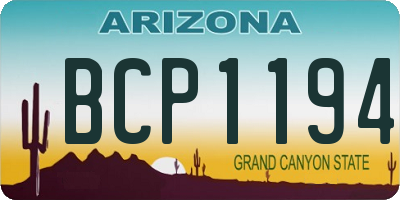 AZ license plate BCP1194