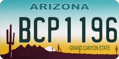 AZ license plate BCP1196