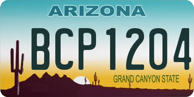 AZ license plate BCP1204