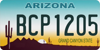 AZ license plate BCP1205