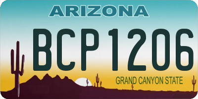 AZ license plate BCP1206