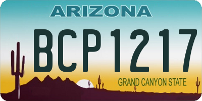 AZ license plate BCP1217