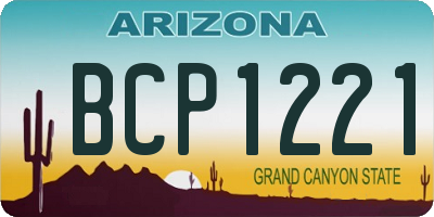 AZ license plate BCP1221