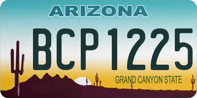 AZ license plate BCP1225