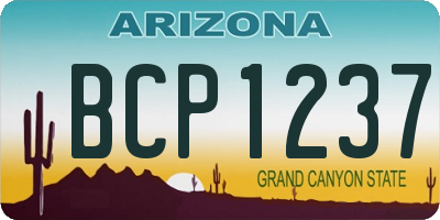 AZ license plate BCP1237