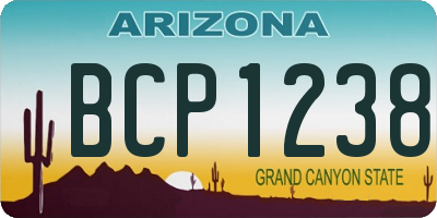 AZ license plate BCP1238