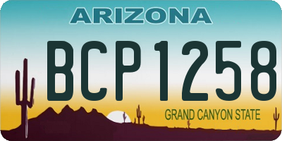 AZ license plate BCP1258