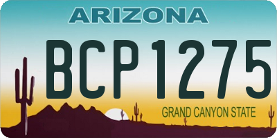 AZ license plate BCP1275