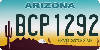 AZ license plate BCP1292