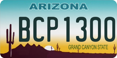 AZ license plate BCP1300