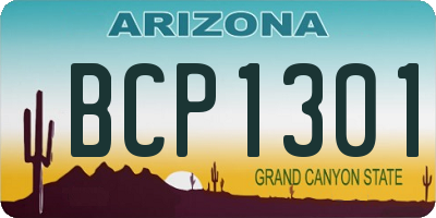 AZ license plate BCP1301