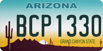 AZ license plate BCP1330