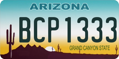 AZ license plate BCP1333