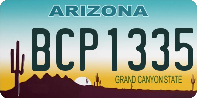 AZ license plate BCP1335