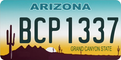 AZ license plate BCP1337