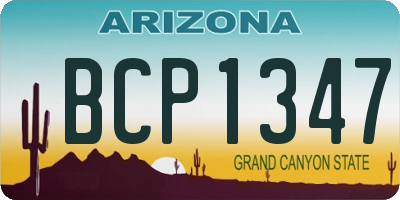 AZ license plate BCP1347