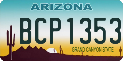 AZ license plate BCP1353