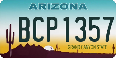 AZ license plate BCP1357