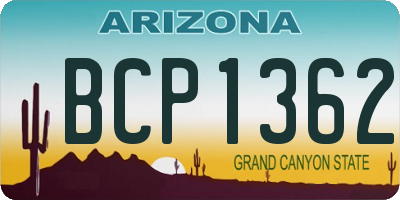 AZ license plate BCP1362