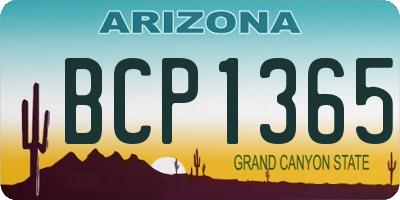 AZ license plate BCP1365