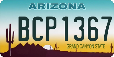 AZ license plate BCP1367