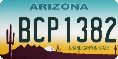 AZ license plate BCP1382