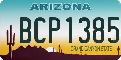 AZ license plate BCP1385