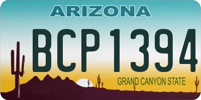 AZ license plate BCP1394