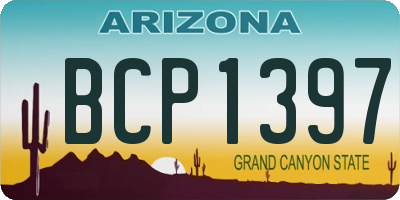 AZ license plate BCP1397