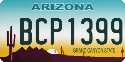 AZ license plate BCP1399