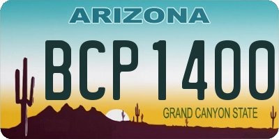 AZ license plate BCP1400