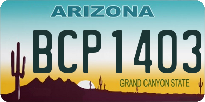 AZ license plate BCP1403