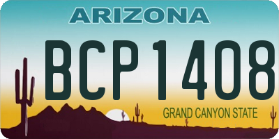 AZ license plate BCP1408