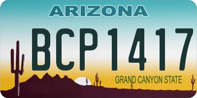 AZ license plate BCP1417