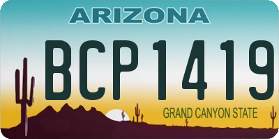 AZ license plate BCP1419