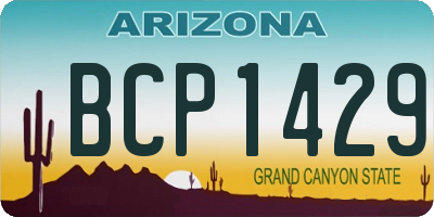 AZ license plate BCP1429