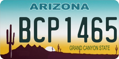 AZ license plate BCP1465