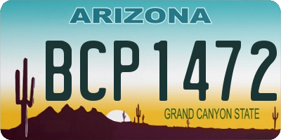 AZ license plate BCP1472