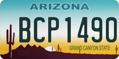 AZ license plate BCP1490