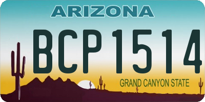 AZ license plate BCP1514