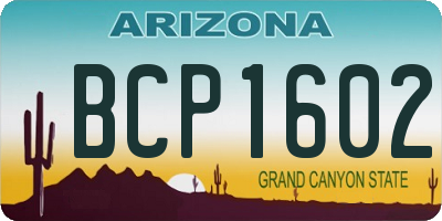 AZ license plate BCP1602