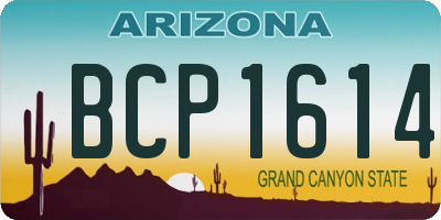 AZ license plate BCP1614