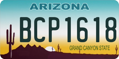 AZ license plate BCP1618