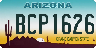 AZ license plate BCP1626