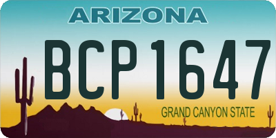 AZ license plate BCP1647