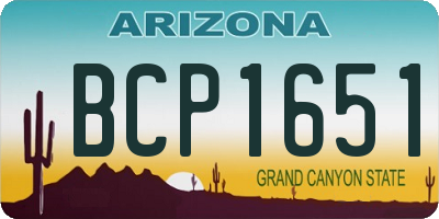 AZ license plate BCP1651