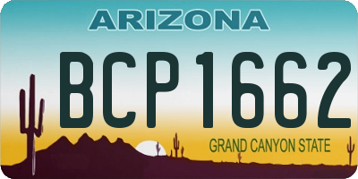 AZ license plate BCP1662