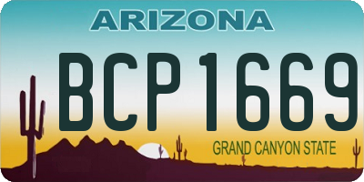 AZ license plate BCP1669